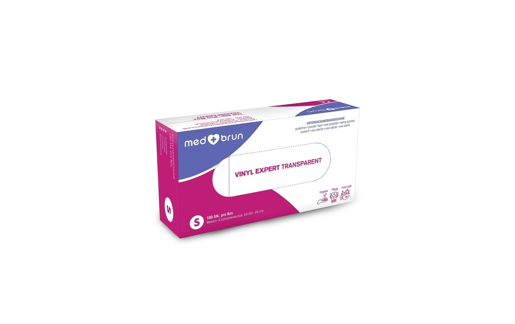 MedBrun Vinyl Expert L, transparent, 100 pcs