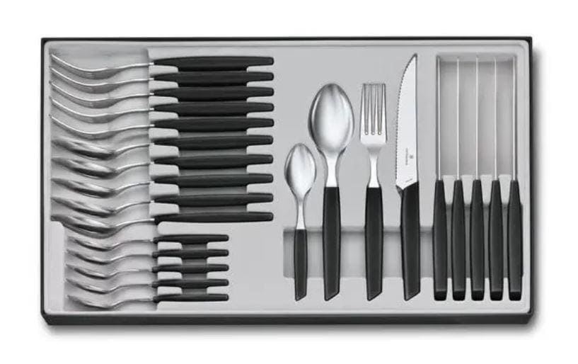 Victorinox Kits de couverts Swiss Modern 24-parties, Noir