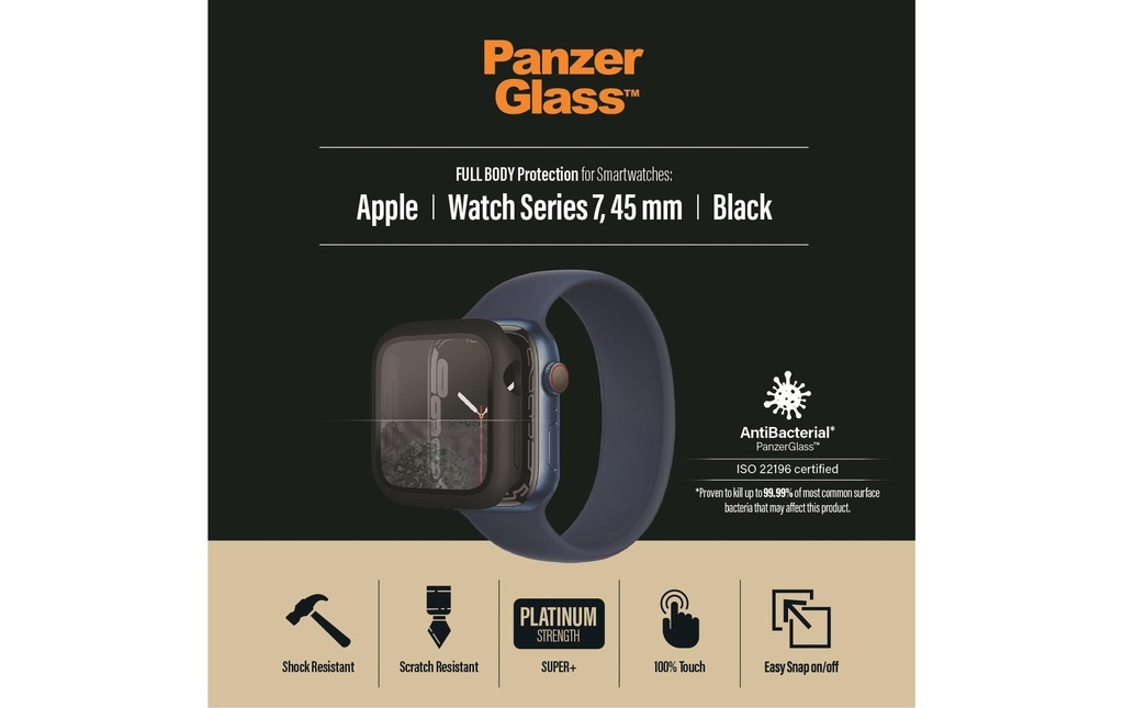 Panzerglass Protection d’écran Corps complet Apple Watch 7/8 (45 mm)