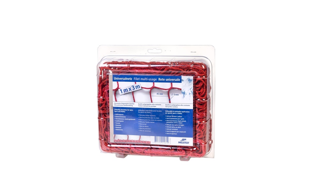 Meister Filet universel sans nœuds, Ø 3 mm / 1 x 3 m, rouge