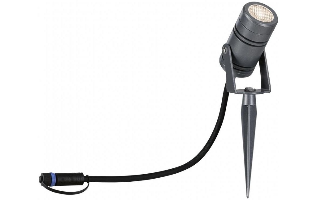 Paulmann Spot de jardin Plug & Shine Radon IP65, 3000 K, 11 W, gris
