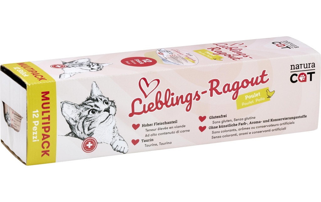 naturaCat Alimentation humide Ragoût de poulet préféré, 12 x 85 g