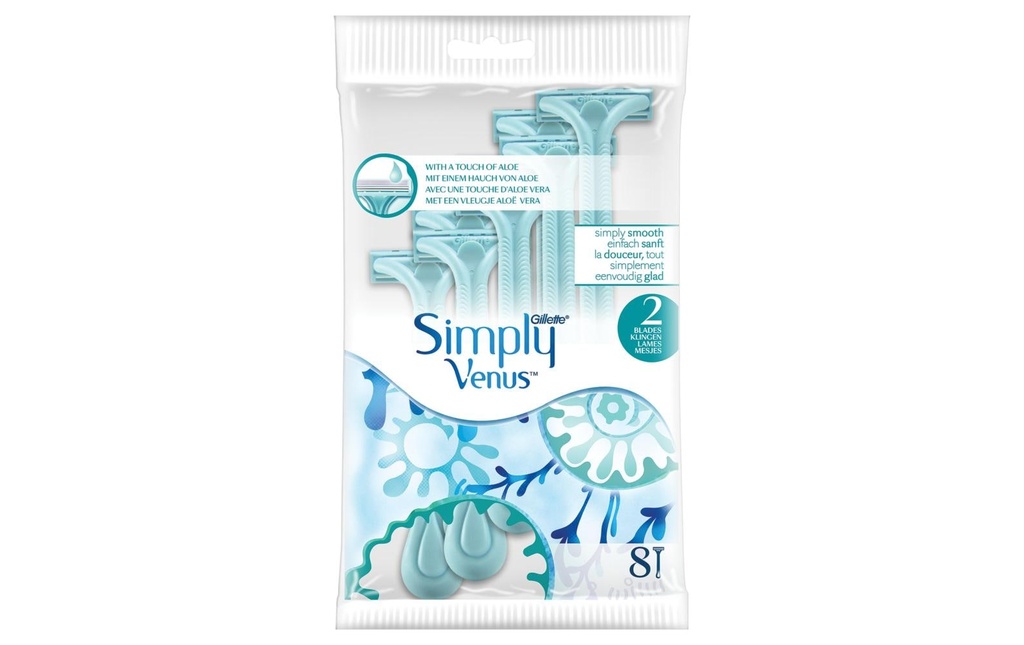 Gillette Venus Rasoir jetable Simply Venus2 8 pièces