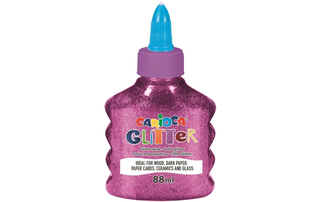 Carioca Colle de bricolage Glitter Glue Spark 88 ml, Rose