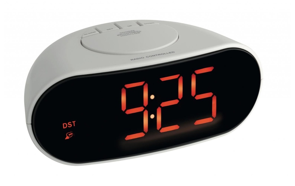 TFA Dostmann Réveil radio-piloté Digital Blanc