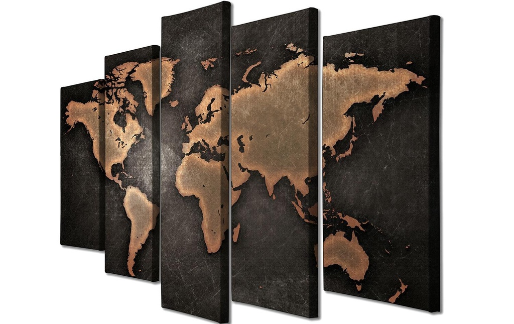 Wallxpert Photo World 5 pièces, 105 x 70 cm