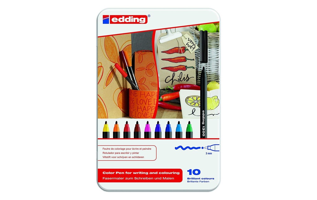 edding Feutres de coloriage 1300 Ensemble de 10 pièces