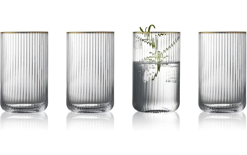 Lyngby Verre Palermo or 50 cl, 4 pièces