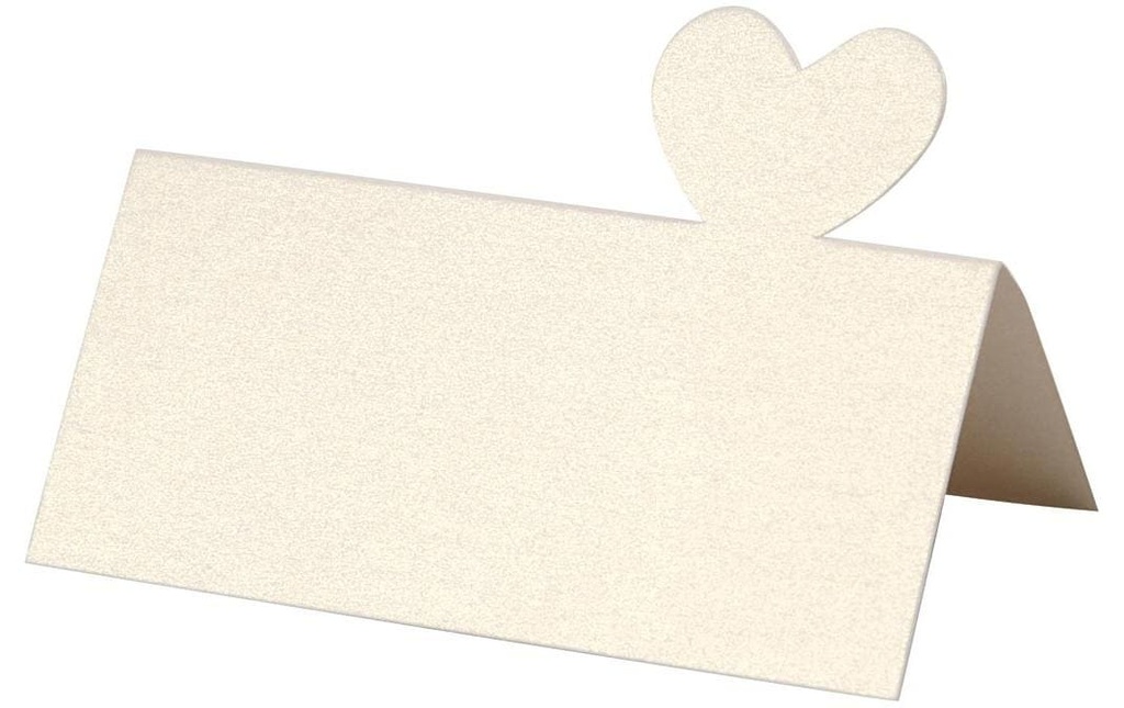 Creativ Company Marque-place de table Cœur 8 x 8.5 cm, 20 pièces, blanc naturel