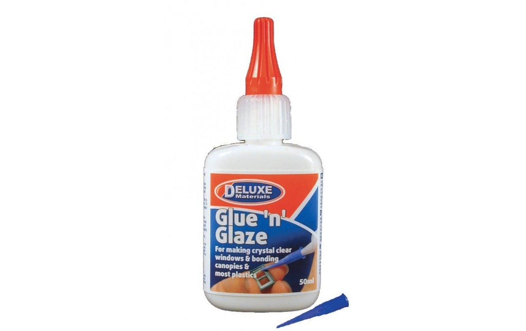Deluxe Materials Colle pour modélisme GlueNGlaze 50 ml, Transparent