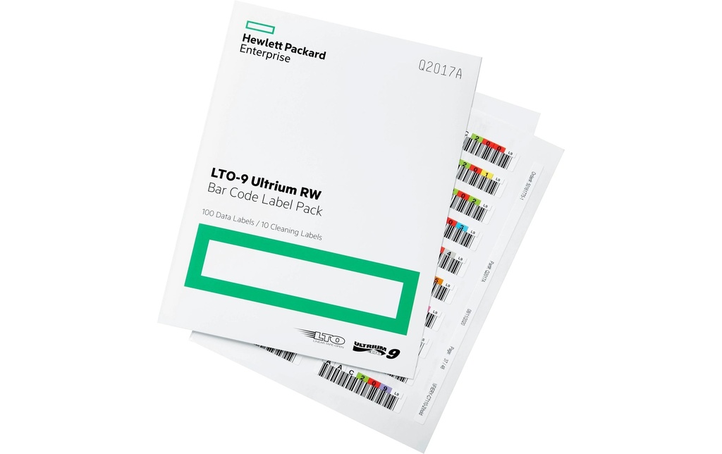HPE Étiquettes LTO-9 Q2017A Code-barres, 100 paquets