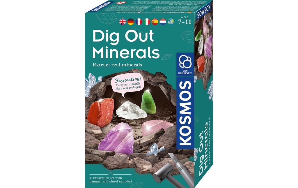 Kosmos Boîtes d’expérimentation Dig Out Minerals Multilingue