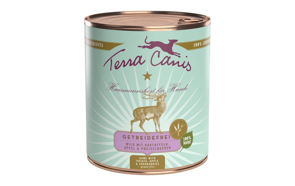 Terra Canis Alimentation humide Menu sans céréales avec gibier, 800 g
