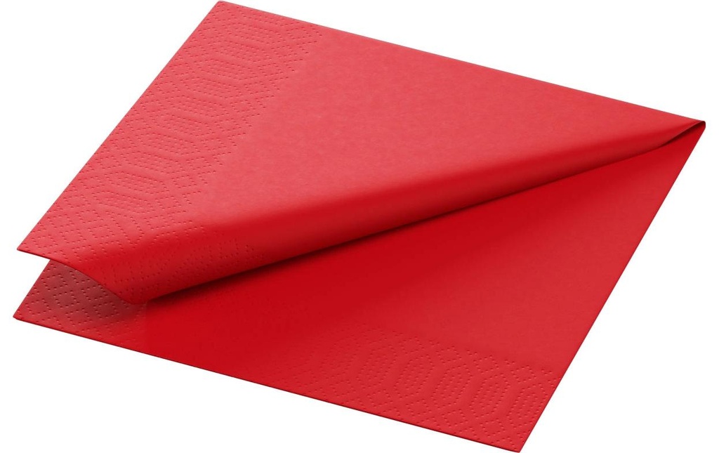 Duni Serviettes en papier Tissue 24 cm x 24 cm, 250 Pièce/s, Rouge