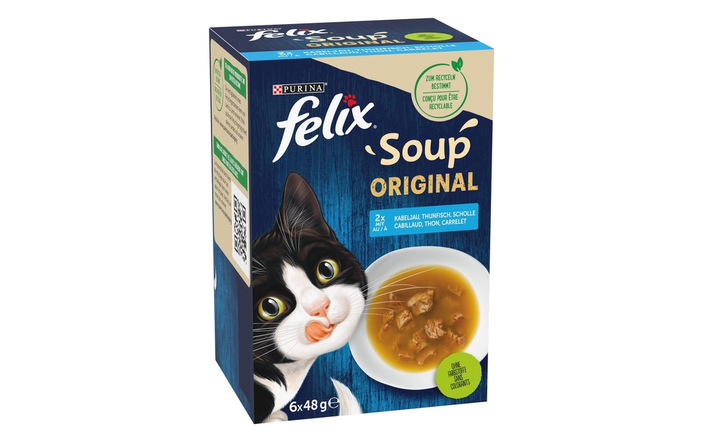 Felix Alimentation humide Soup Original Poisson 6 x 48g