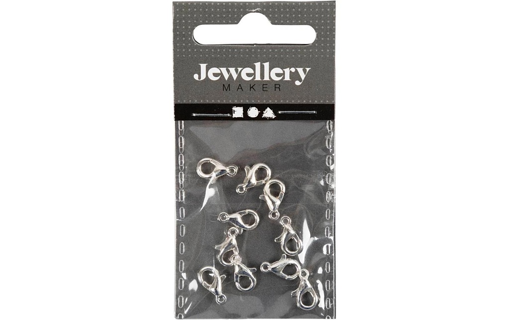 Creativ Company Fermeture Mousqueton 10 pièces, 10 mm, argent