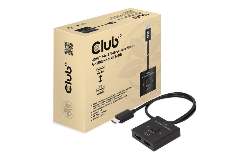 Club 3D Diviseur de signaux à 2 ports CSV-1384