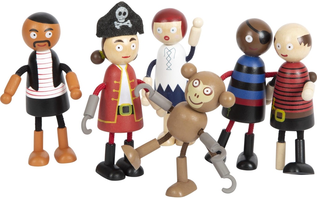small foot Poupées à plier Figures de pirates