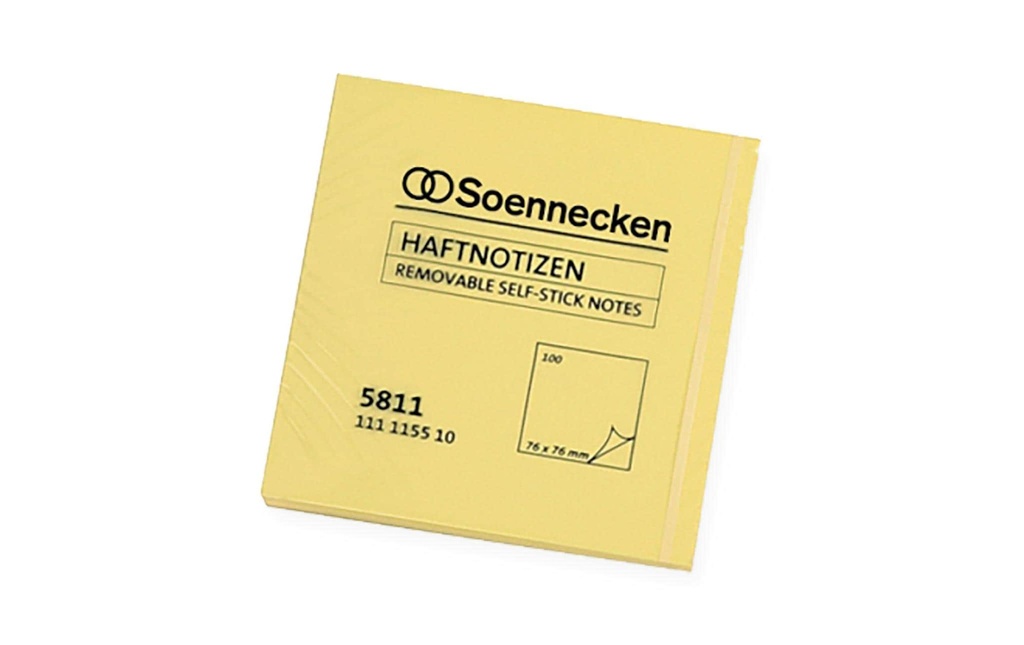 Soennecken Fiche de bloc-notes 7.5 x 7.5 cm, 12 pièces à 100 feuilles, jaune