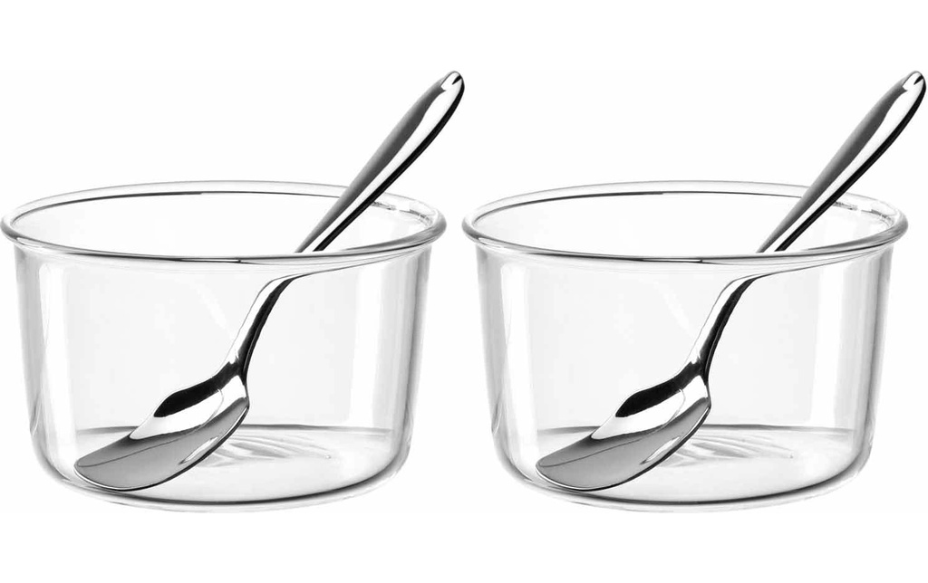 LEONARDO Coupe avec cuillère Vetro 4 pièces, Transparent