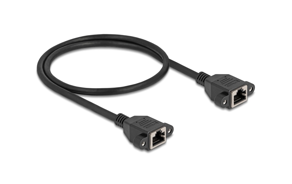 Delock Câble patch Câble de rallonge Cat 6A, S/FTP, 0.5 m, Noir