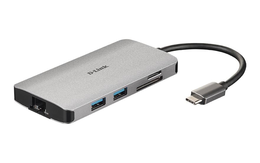 D-Link Station d'accueil DUB-M810 USB/HDMI/RJ45/lecteur de carte/chargeur USB-C