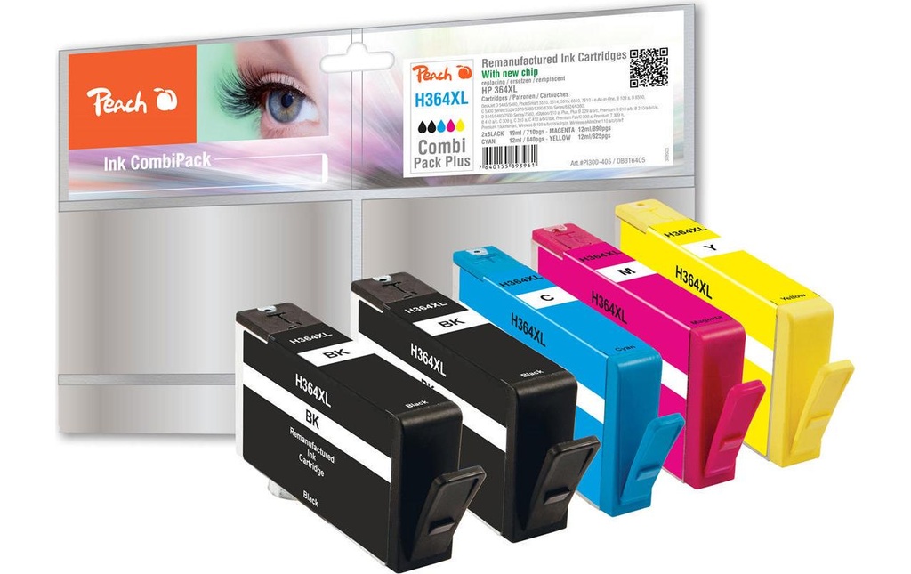 Peach Kits d’encre HP Nr. 364XL Multipack+ C, M, Y, 2x BK