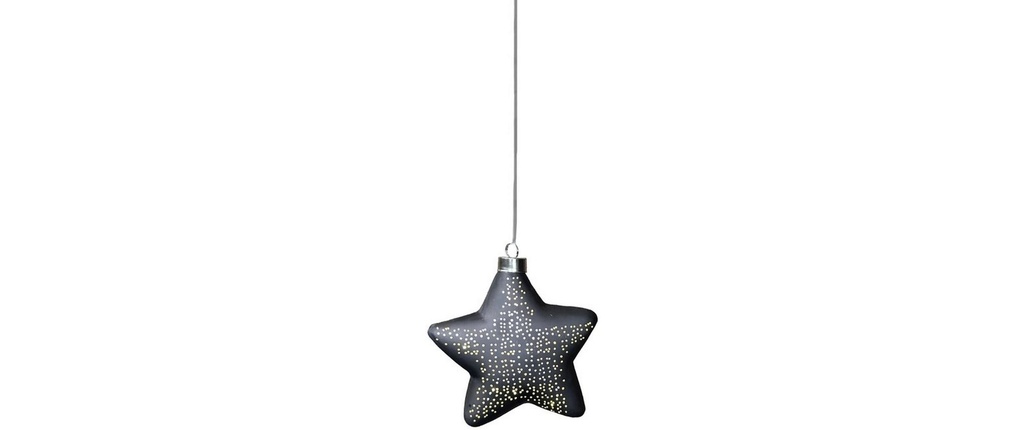 Dameco Suspension LED étoile en verre, 4.8 cm x 12 cm x 12 cm