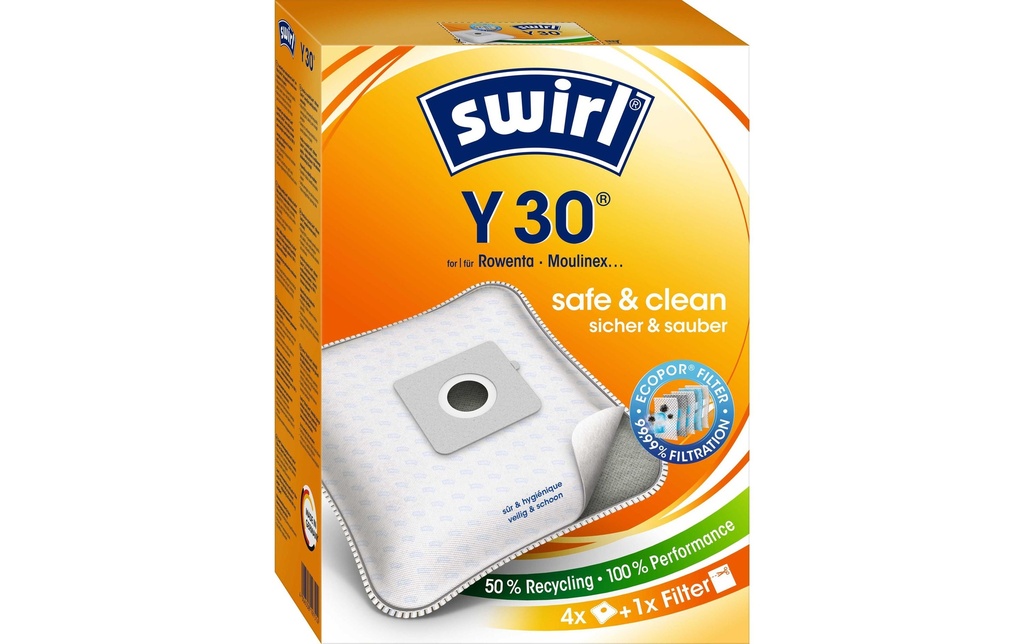 Swirl Sac filtrant pour aspirateur Y 30 4 Pièce/s