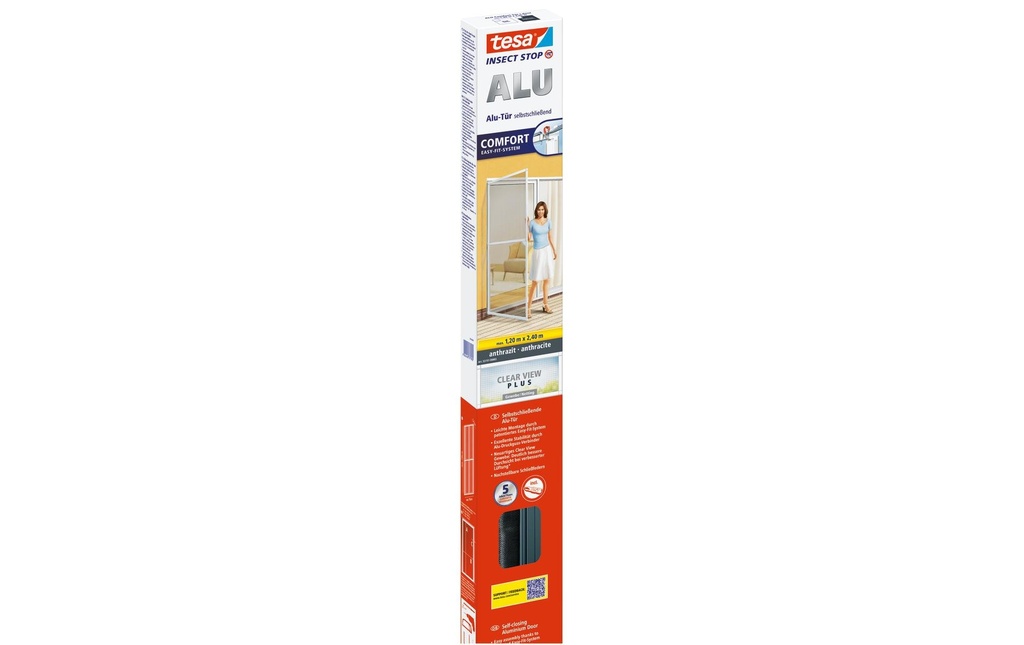 tesa Moustiquaire Portes Insect Stop ALU Comfort, 1.2 x 2.4 m