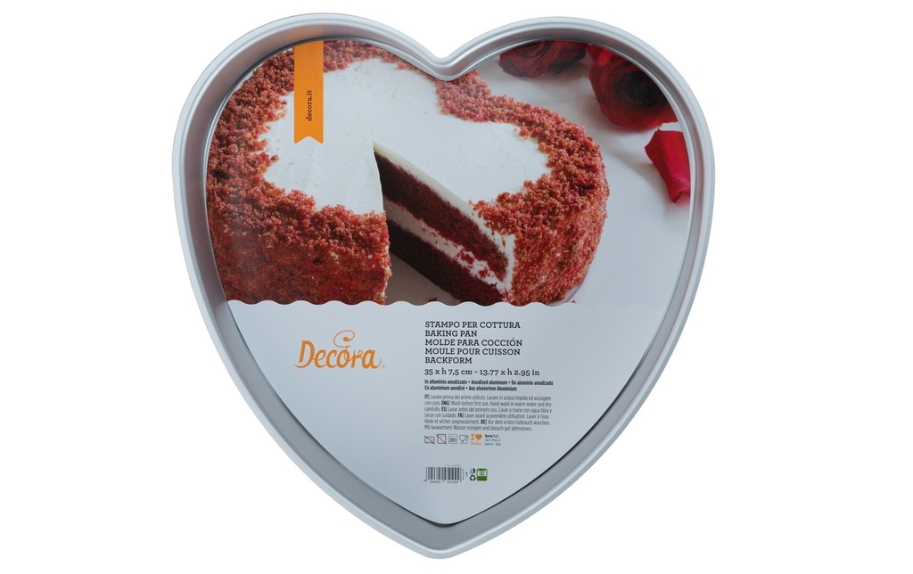 Decora Moule à pâtisserie à motif Coeur, Ø 35 cm, argent