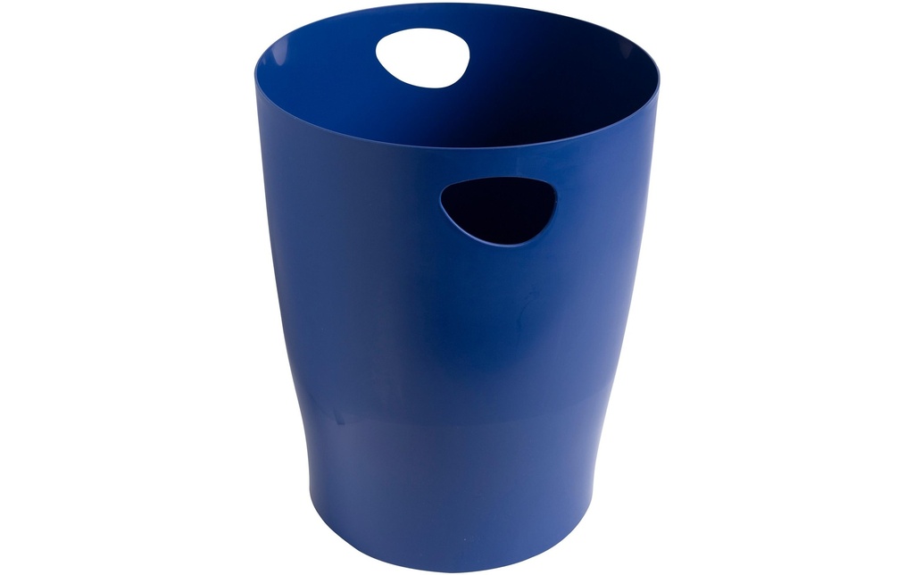 Exacompta Corbeille à papier Bee Blue Ecobin 15 l, Bleu marine