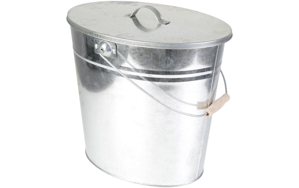 Kamino Seau à cendres avec couvercle, 24 l, argent