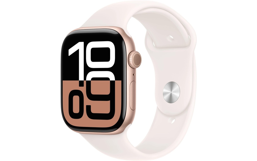 Apple Watch Series 10 46 mm Alu Rose Gold Sport Blanc M/L