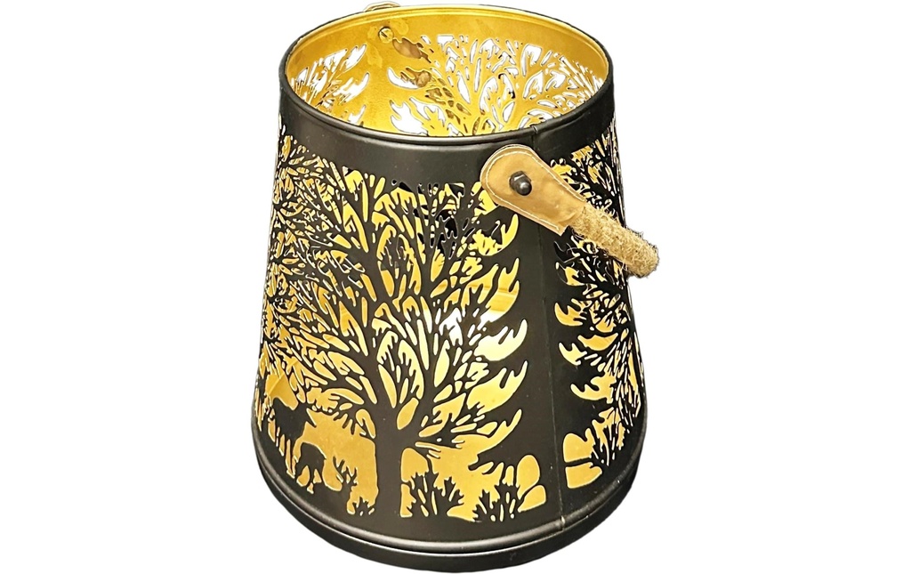 Dameco Lanterne Forest 23 cm, Doré/Noir