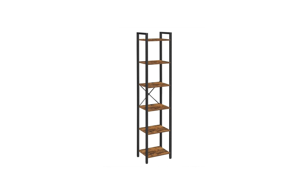 VASAGLE Étagère avec 6 niveaux 40 x 178.6 cm, Noir/Brun