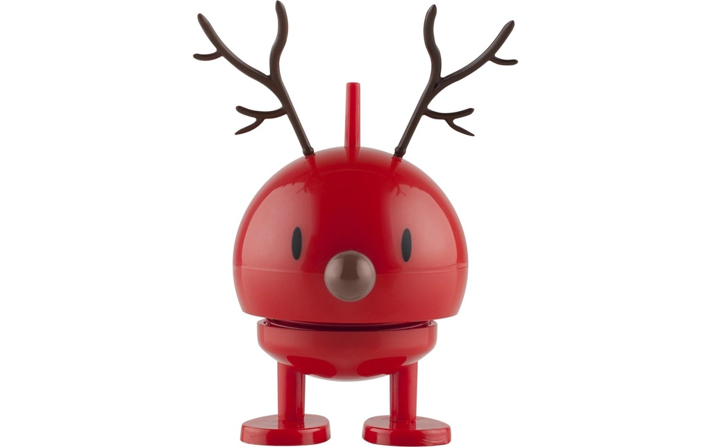 Hoptimist Objet à exposer Bumble Reindeer S 5.9 cm x 9.5 cm, rouge