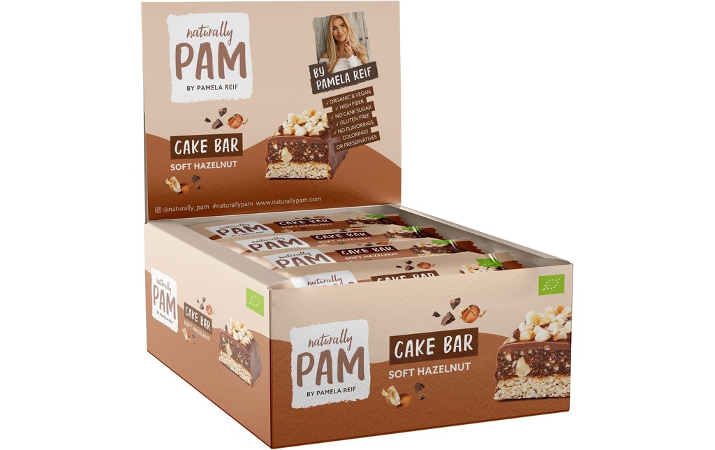 Naturally Pam Barre Bio Cake Bar – Soft Hazelnut 12 x 44 g