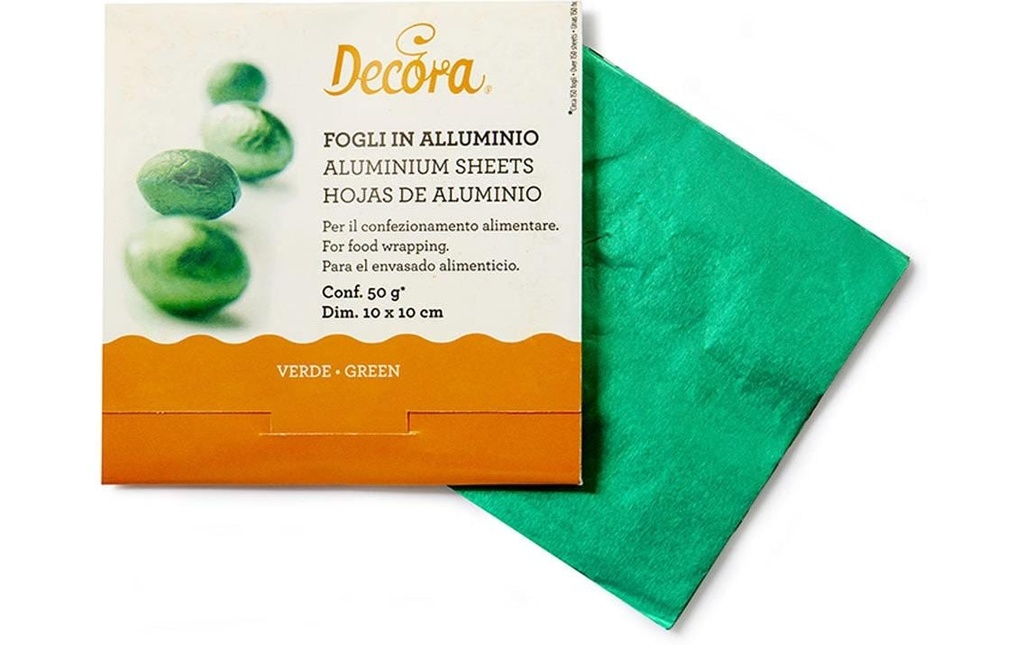 Decora Emballage des biscuits Feuille d'aluminium vert, 150 feuilles
