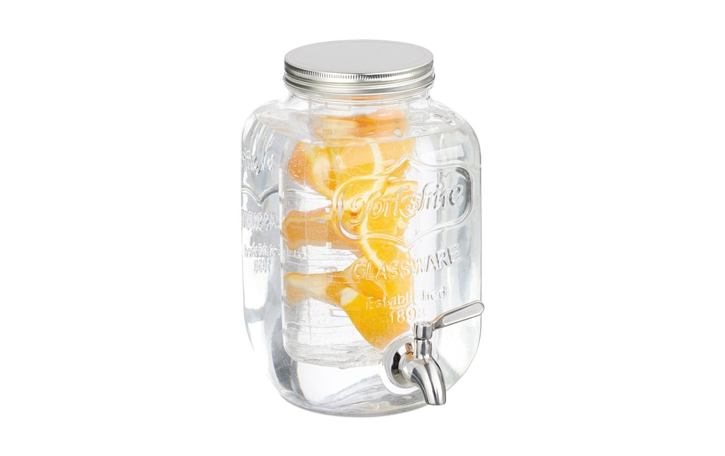 relaxdays Distributeur à boissons avec insert à fruits 4 litres