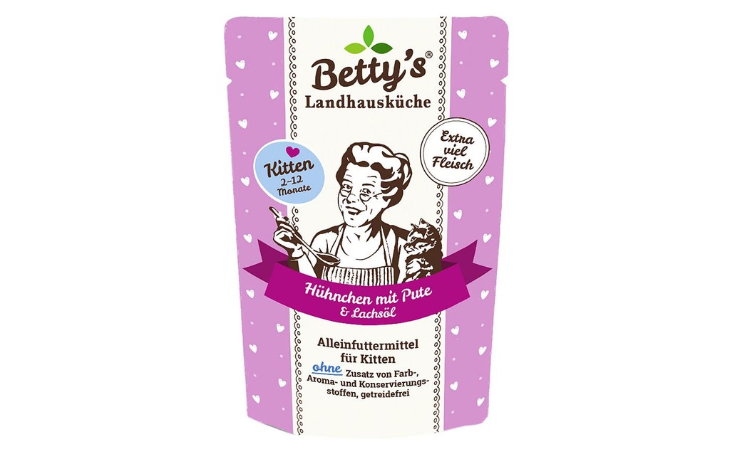 Betty's Landhausküche Alimentation humide Poulet à la dinde, 100 g