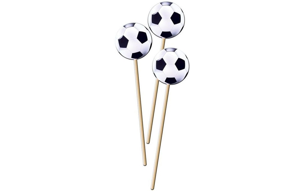 Folat Topper pour gâteau Football 15 cm, 20 Pièce/s, Noir/Blanc