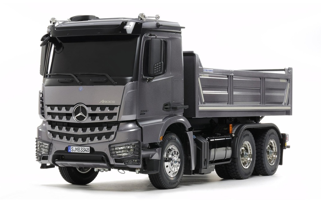 Tamiya Camion-benne Mercedes Arocs 3348 6x4 Argent, kit de construction, 1:14