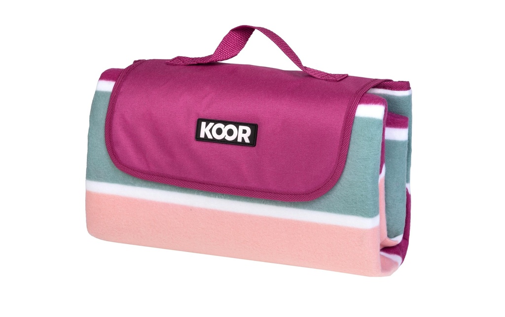 KOOR Couverture de pique-nique Lido-Magenta 135 x 160 cm