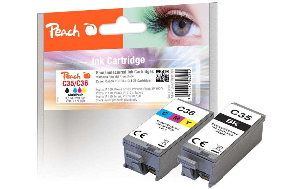 Peach Encre Canon PGI-35/CLI-36, Multi-Pack 1x BK, 1x CMY