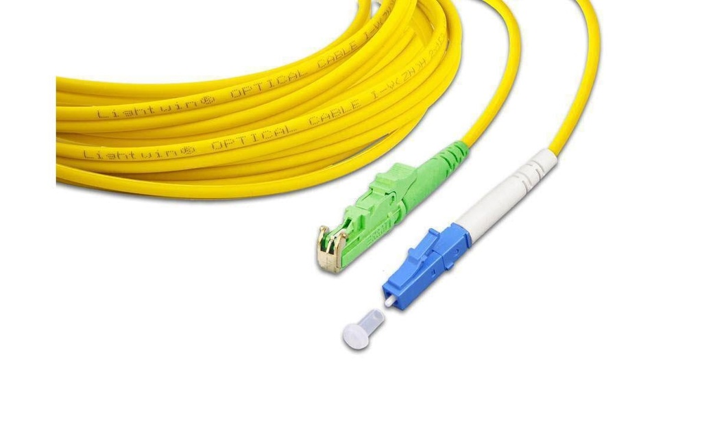 Lightwin Câble patch à fibre optique Singlemode E2000/APC – LC, OS2, Simplex, 15 m