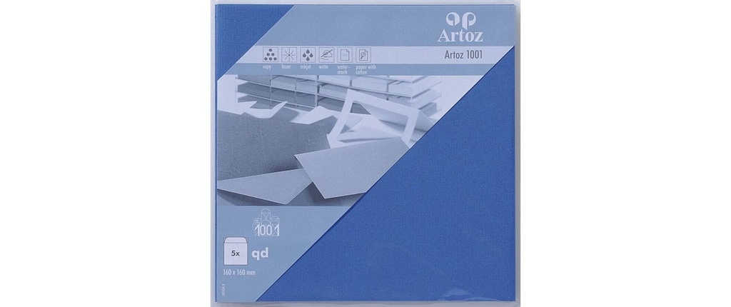 Artoz Enveloppe 1001 16 x 16 cm, 5 pièces, Bleu