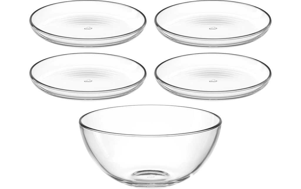 LEONARDO Set de plats/assiettes Cucina 5 pièces, Transparent