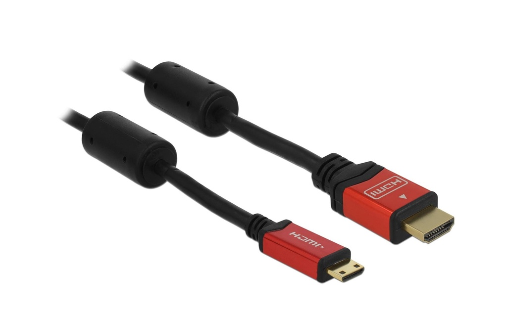 Delock Câble 4K 30Hz HDMI - Mini-HDMI (HDMI-C), 3 m, Rouge