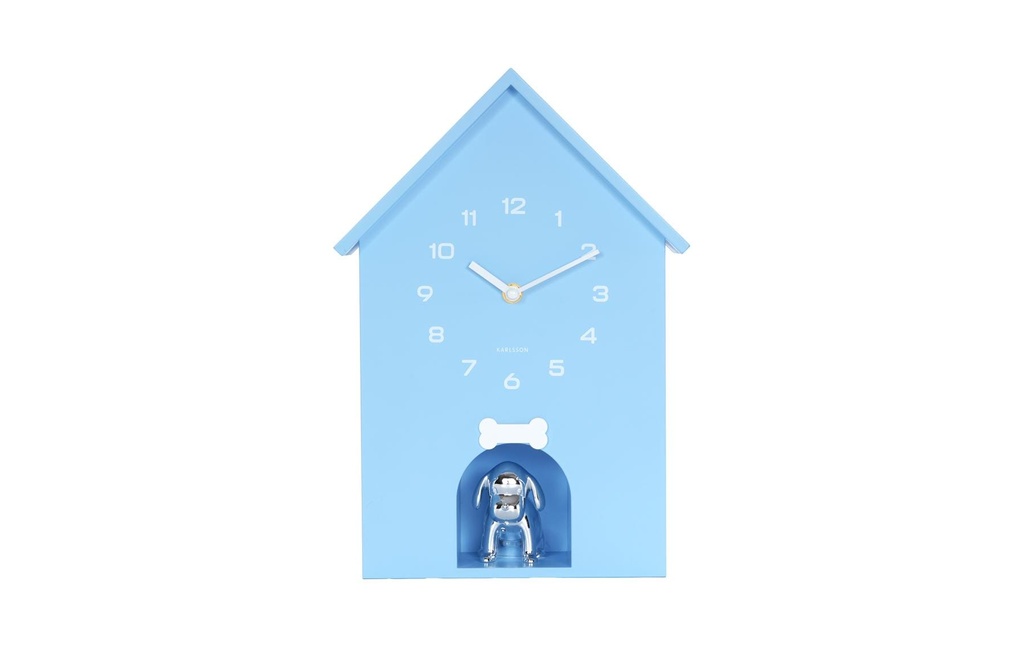 KARLSSON Horloge murale Wall clock Dog House Soft Blue